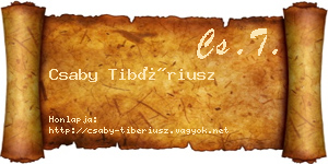 Csaby Tibériusz névjegykártya